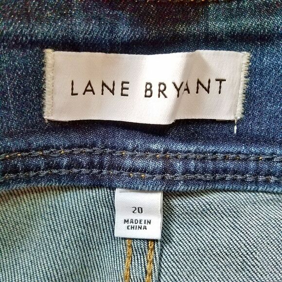 Lane Bryant Jegging 20 Blue Flex Magic Waist 3-Button Jeans Rhinestones Studs - Picture 3 of 7